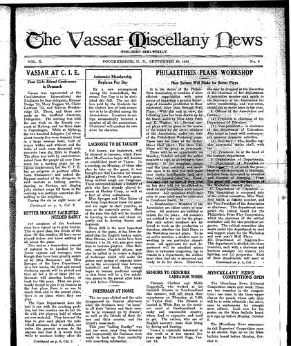 The frontpage of a Miscellany newspaper from September 30, 1925