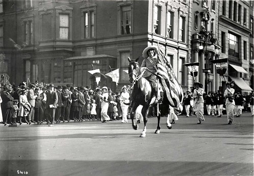 Inez Milholland famously rode a horse during a suffrage rally