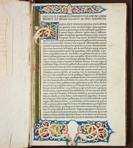 Julius Caesar’s Commentaries, printed in Venice in 1471 by Nicholas Jenson